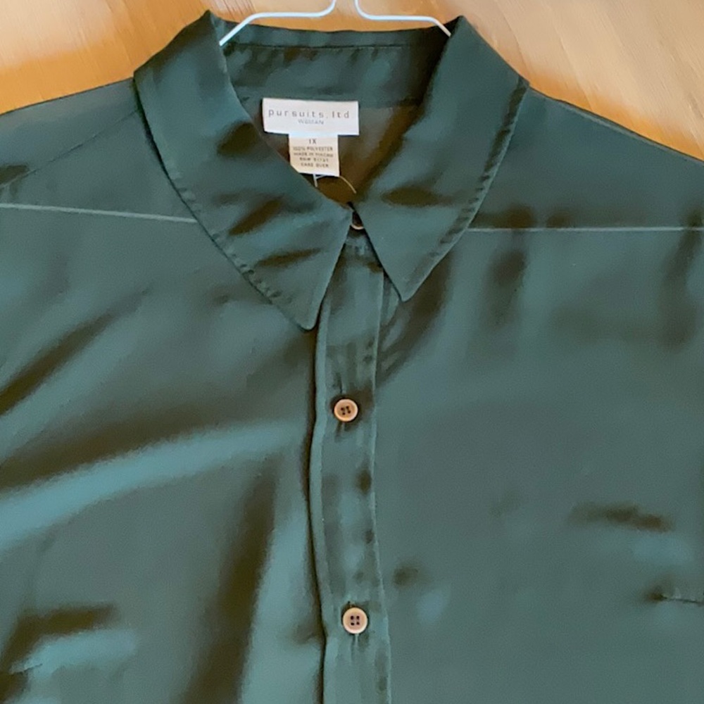 Pursuits Blouse Long Tunic Button Front Sheer Lay… - image 6